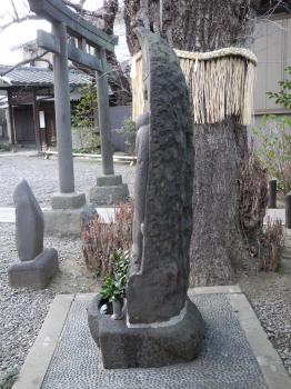筑土八幡神社の庚申塔　側面