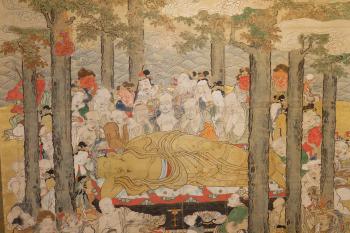 光照寺の涅槃図　図像中央部