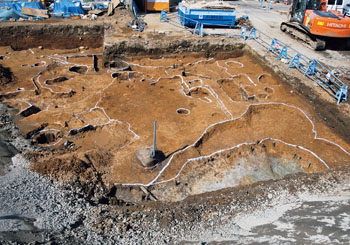 白銀町遺跡３次調査　A工区東側全景（南から）