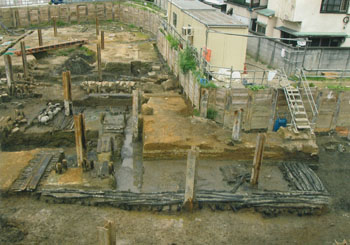 南元町遺跡１次調査　11a号建物跡（正見寺本堂跡）全景（南から）